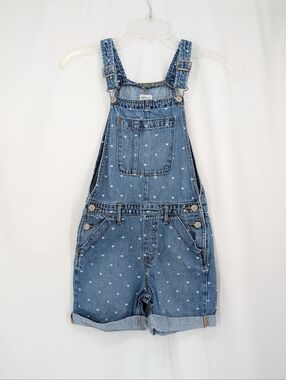GAP Blue Denim Heart Short Overalls Cotton Size Girls XXL Regular